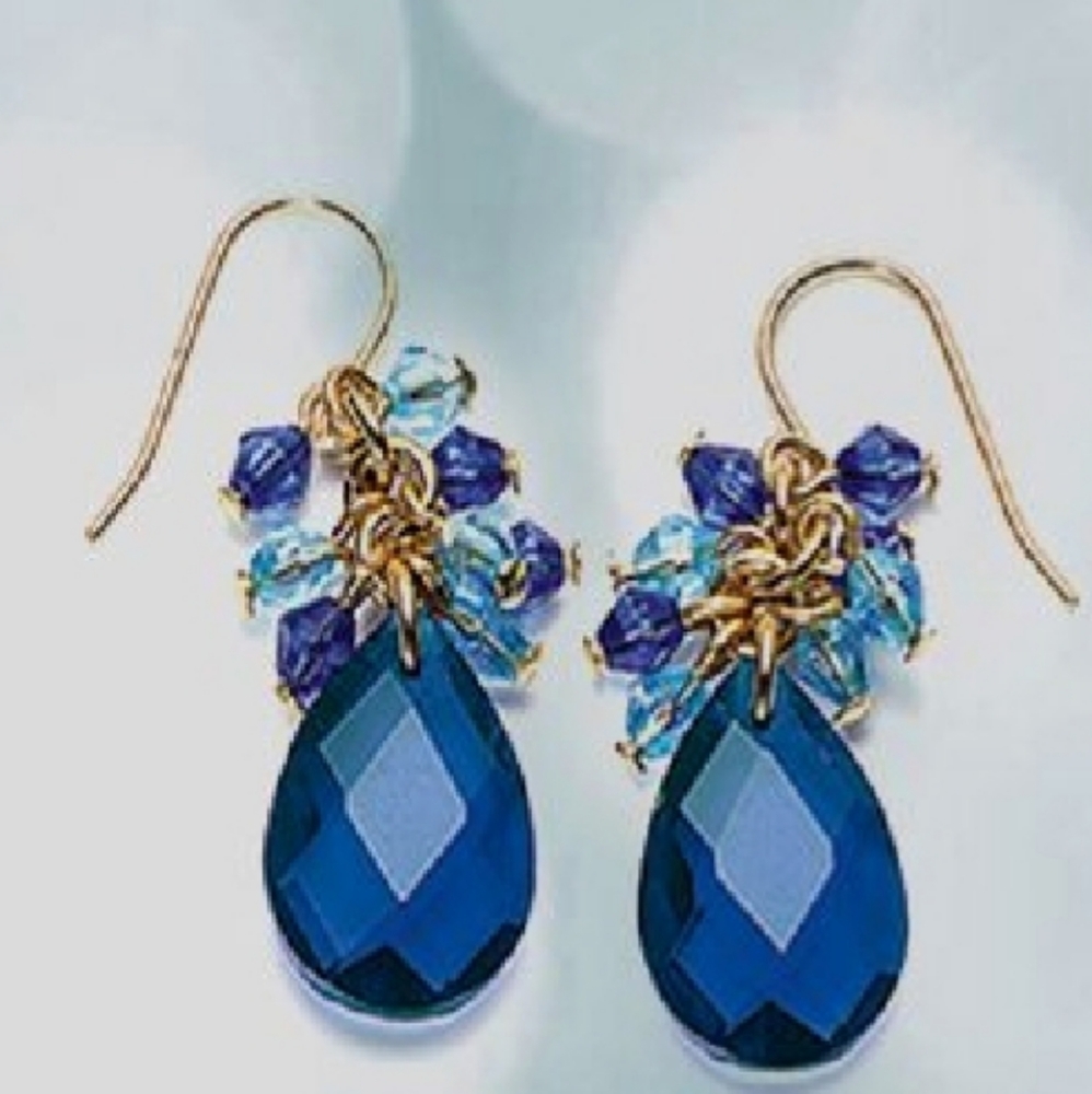 Blue earings.
